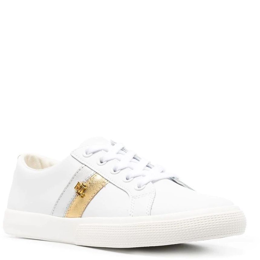 LAUREN RALPH LAUREN Sportiniai bateliai moterims, Balta, Janson ii leather sneakers 1