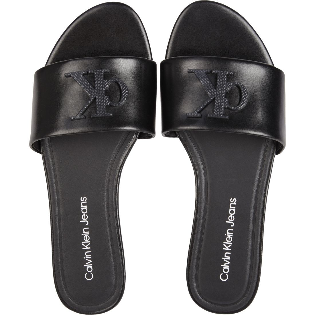 CALVIN KLEIN JEANS Šlepetės moterims, Juoda, Flat sandal slide 4