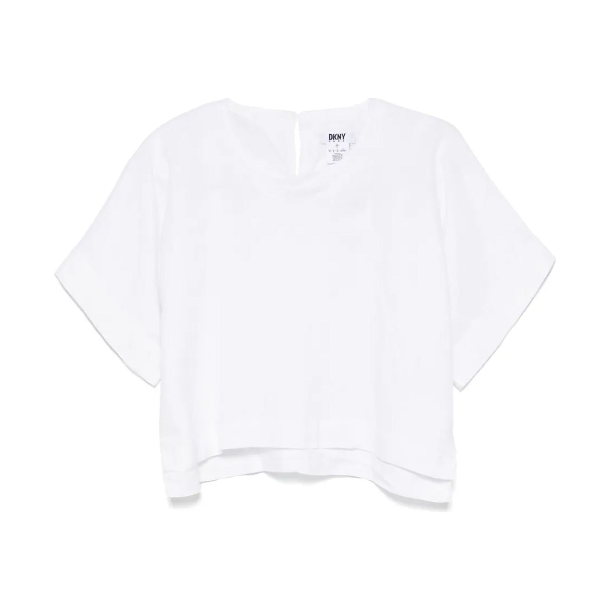 DKNY Trumpinti marškinėliai moterims, Balta, Drop shoulder croppe 1