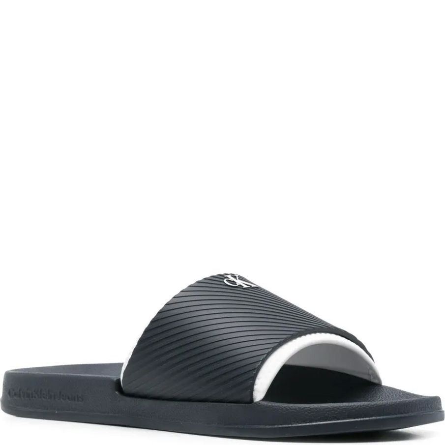 CALVIN KLEIN JEANS Guminės šlepetės vyrams, Mėlyna, Slide rubber neopren 2