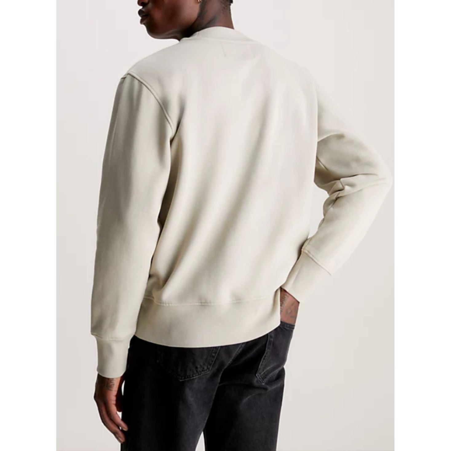 CALVIN KLEIN JEANS Sportinis nertinis vyrams, Smėlio, Institutional crew neck 3