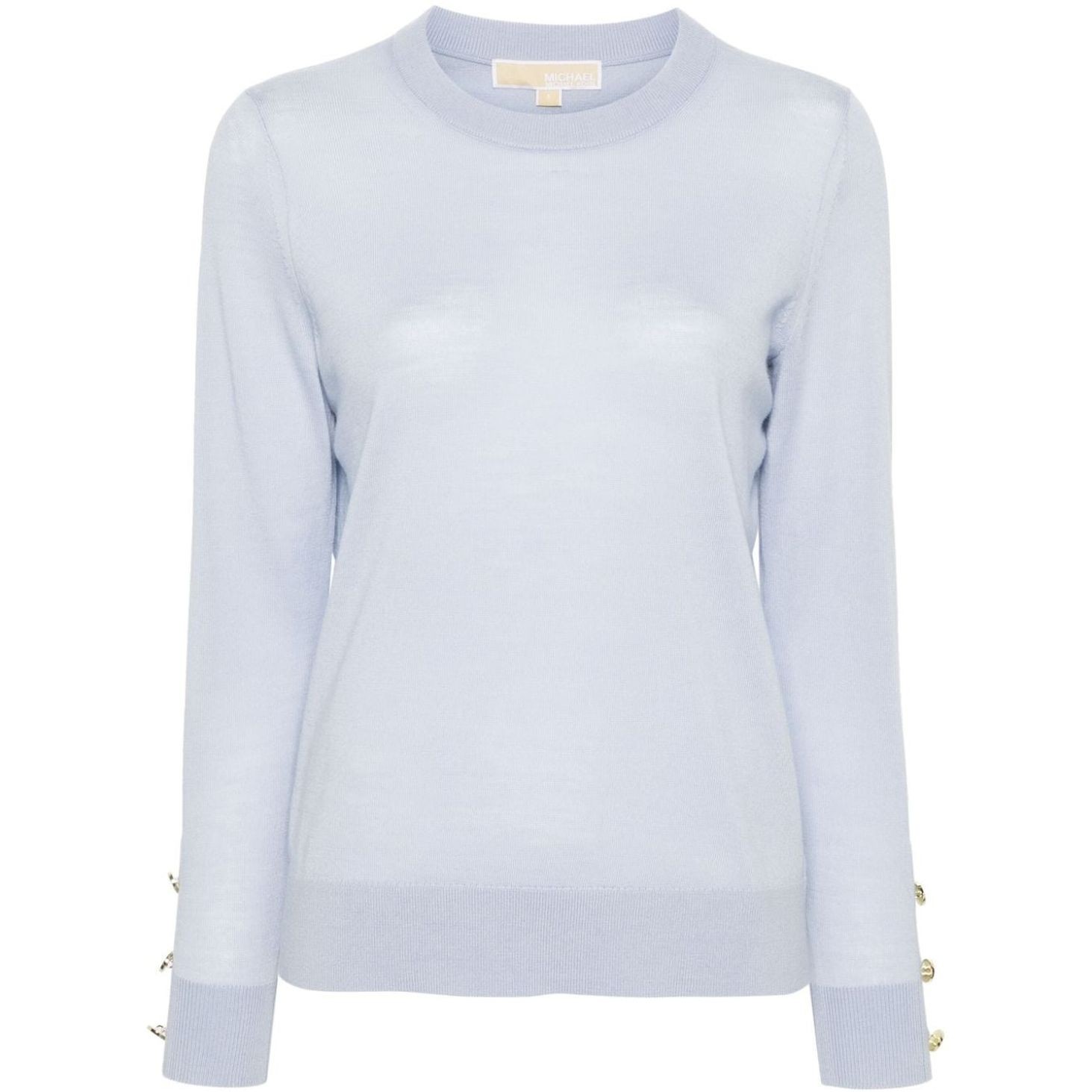 MICHAEL KORS Megztinis moterims, Mėlyna, Merino button sweater