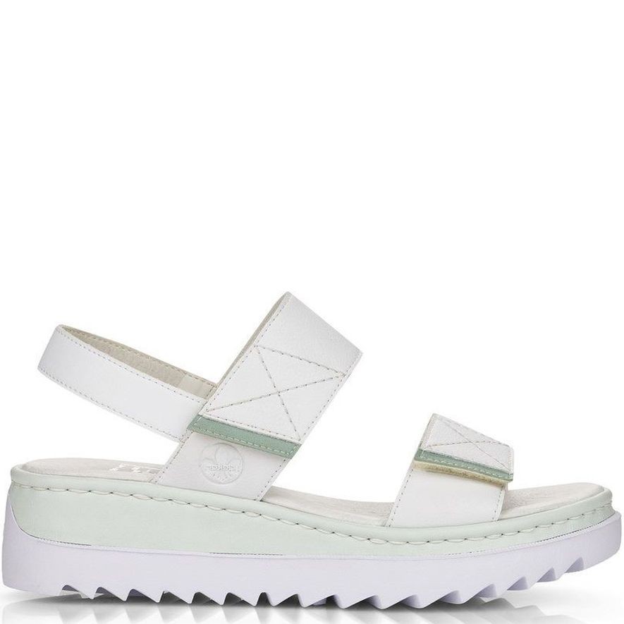 RIEKER Basutės moterims, Balta, SANDALS 2