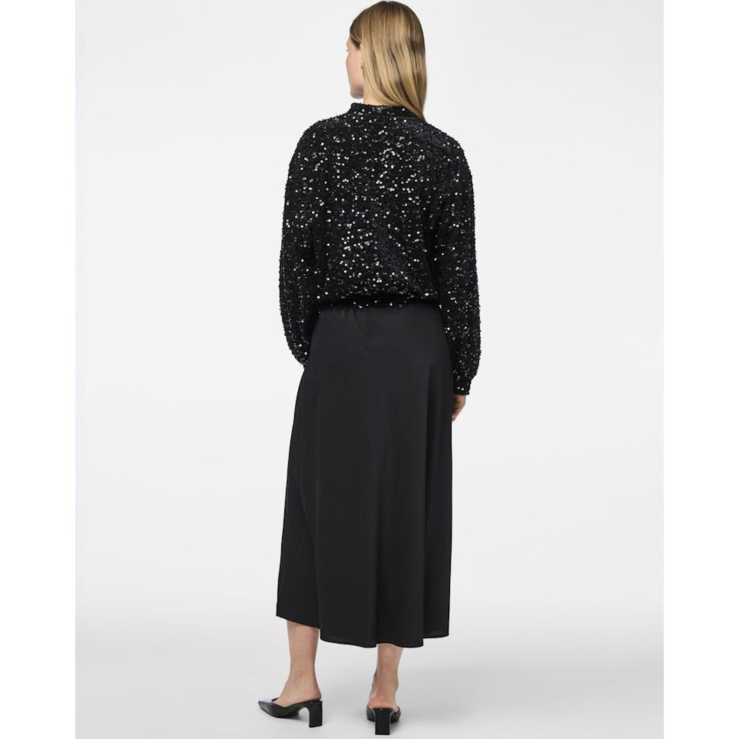 PIECES Midi sijonas moterims, Juoda, Franan ankle skirt 7