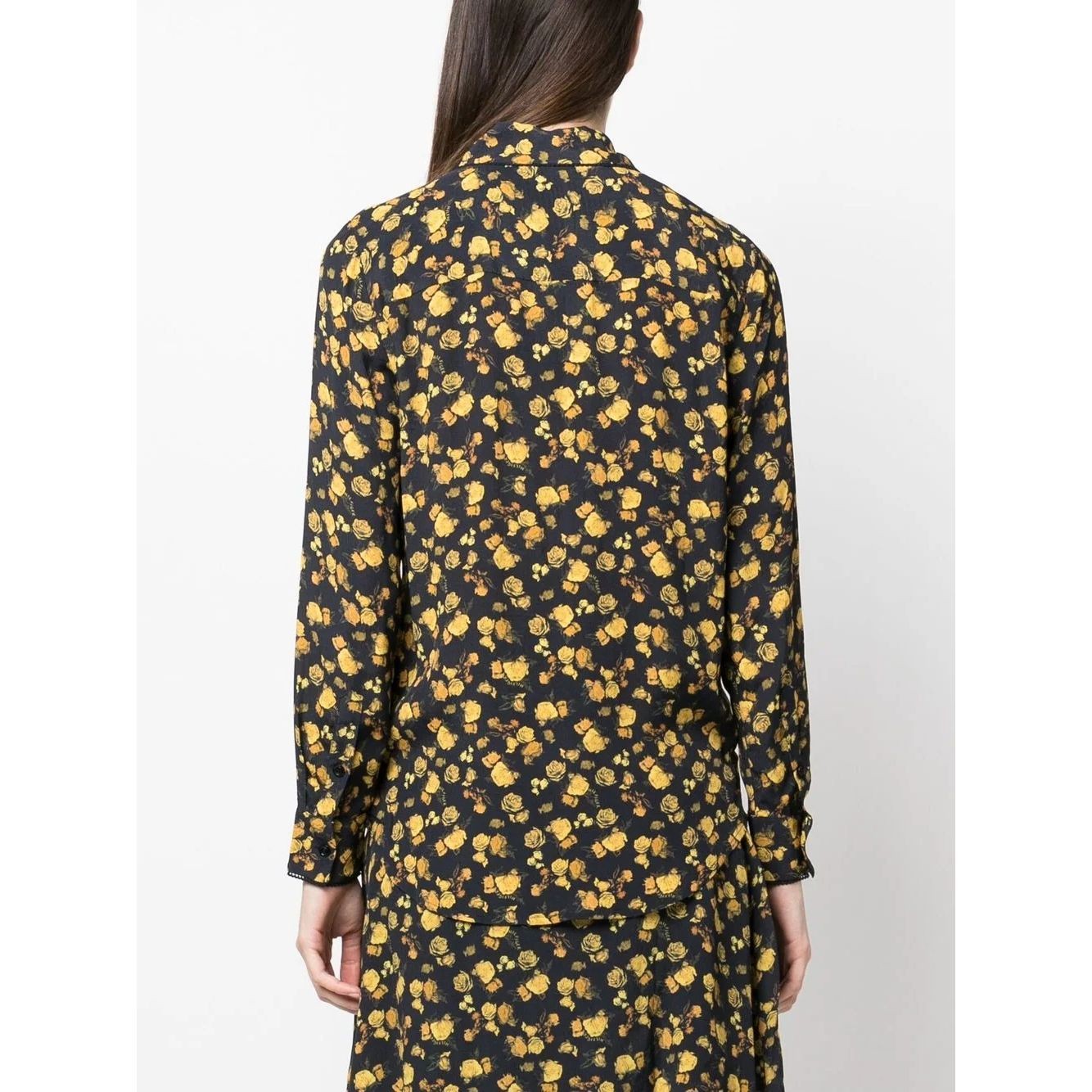 TOMMY HILFIGER Marškiniai ilgomis rankovėmis moterims, Marga, Moss regular crepe rose shirt 3