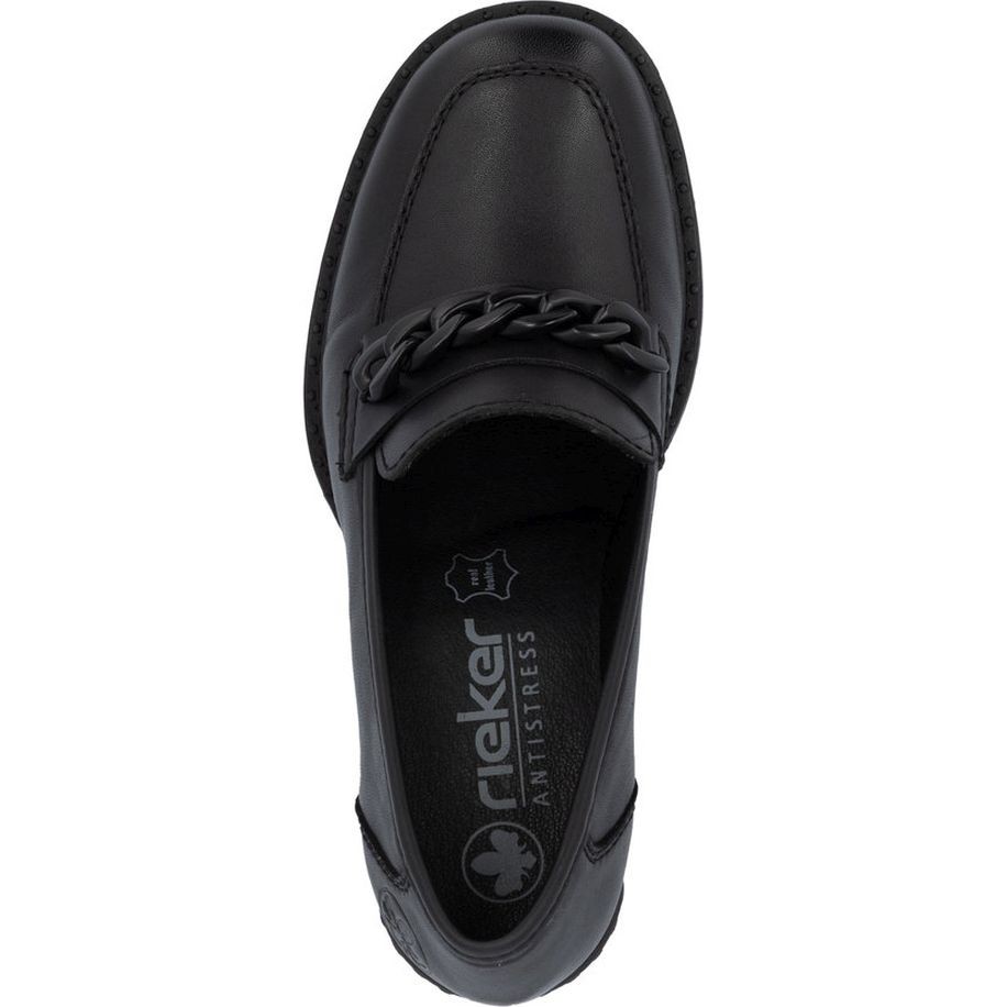 RIEKER Loaferiai moterims, Juoda, Pumped loafer 5