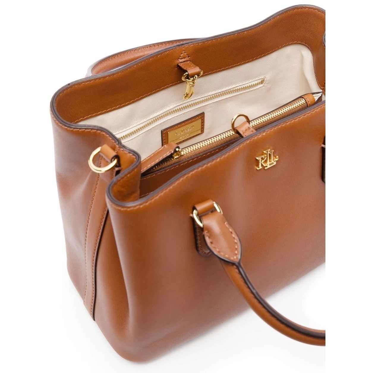 LAUREN RALPH LAUREN Pirkinių krepšys moterims, Ruda, Marcy 26 small satchel bag 2