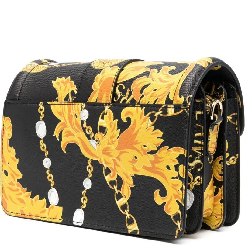 VERSACE JEANS CUTURE Rankinė, krepšys moterims, BLACK/GOLD, Couture  a spalla bag 2