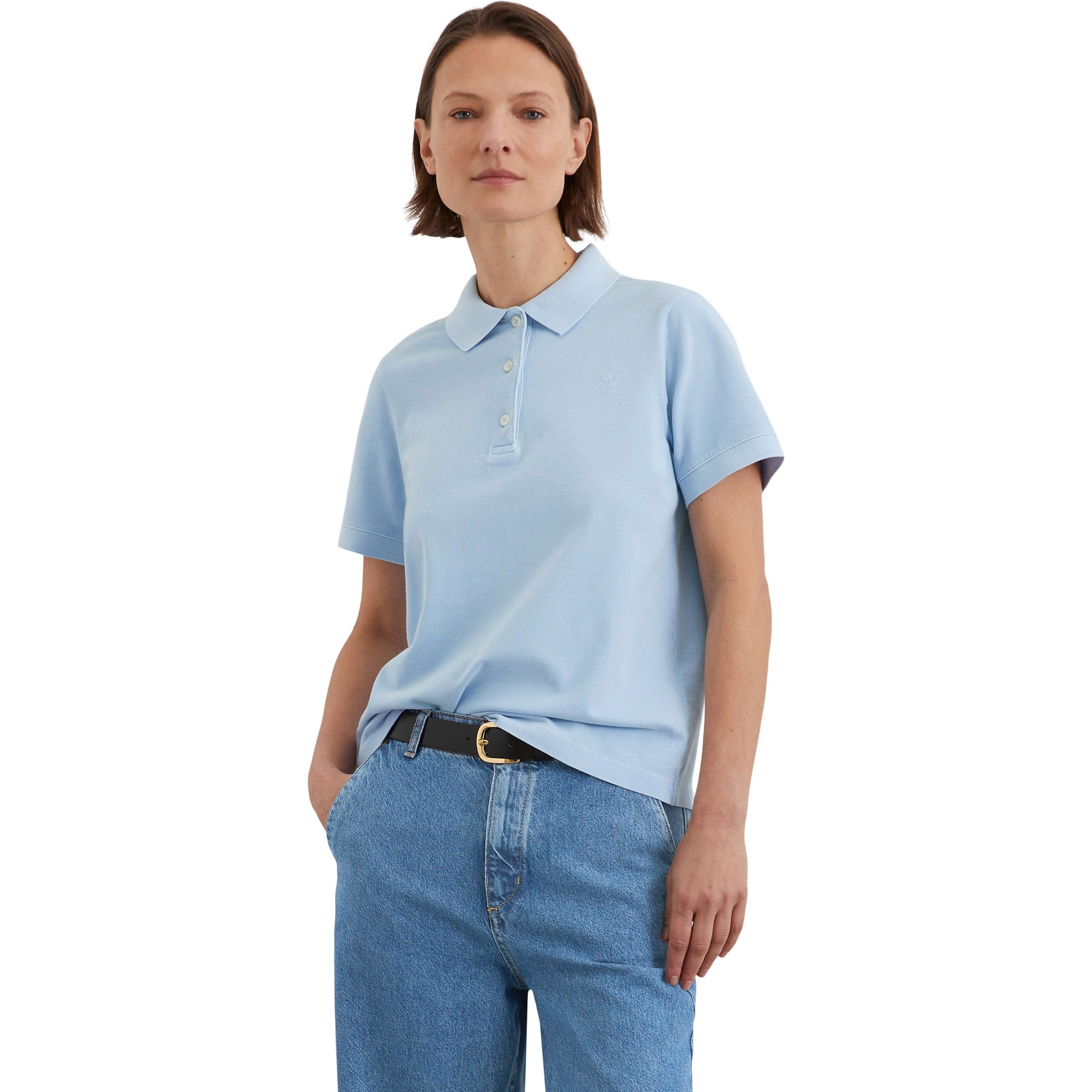 MARC O'POLO Polo marškiniai trumpos rank. moterims, Mėlyna, Polo short 503237153013 2