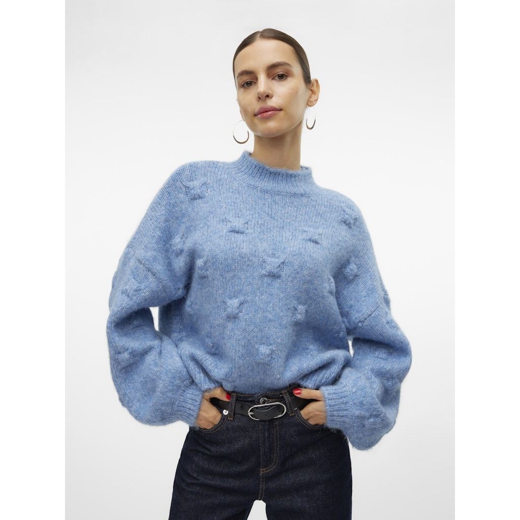 VERO MODA Megztinis su kaklu moterims, Mėlyna, Gail highneck pullover 5