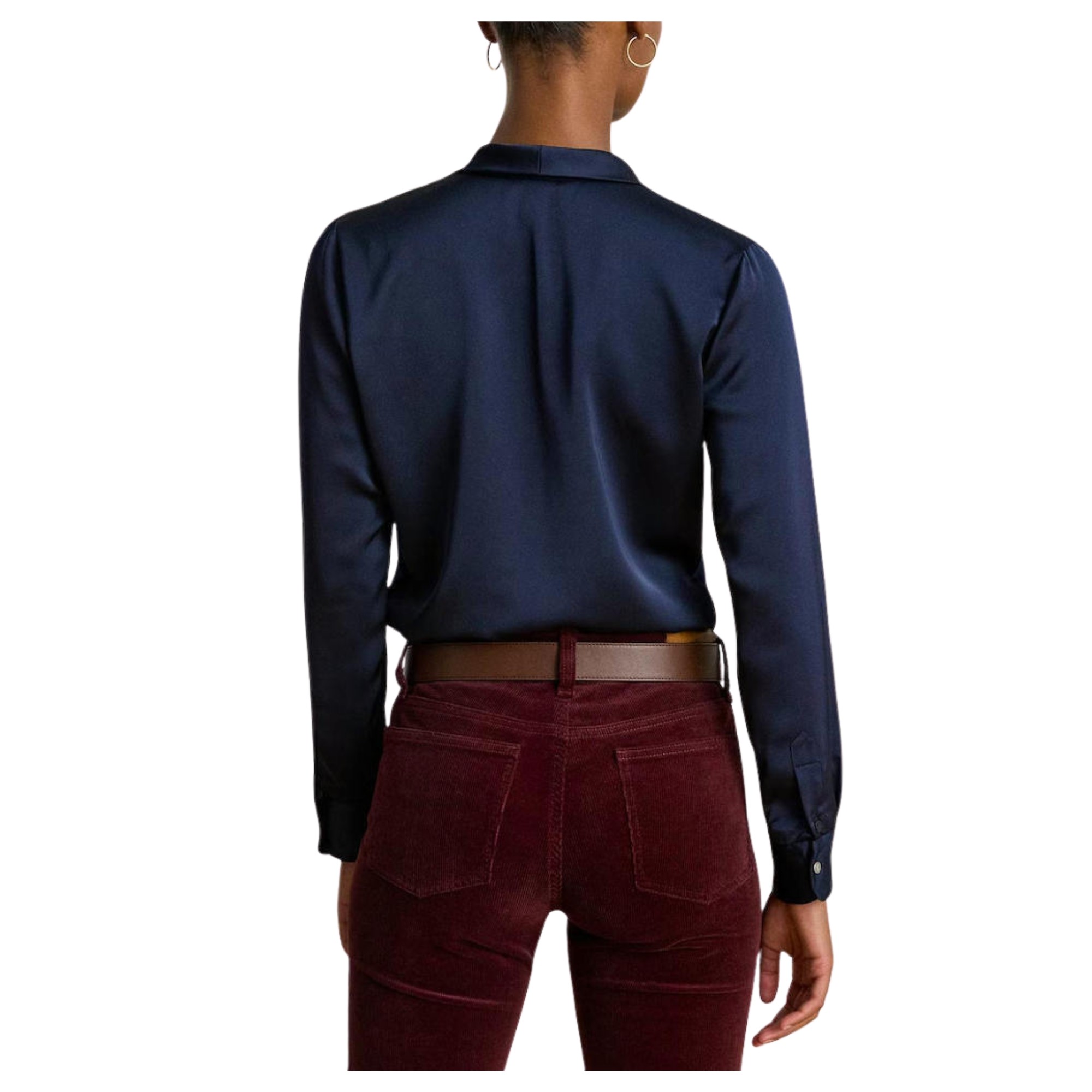 LAUREN RALPH LAUREN Palaidinės moterims, Mėlyna, Yilvray long sleeve blouse 2