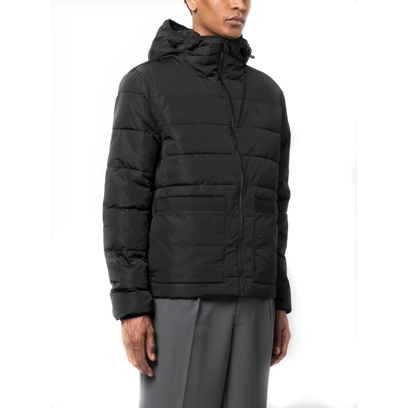 CALVIN KLEIN JEANS Pūkinė striukė vyrams, Juoda, Badge elastic jacket 2