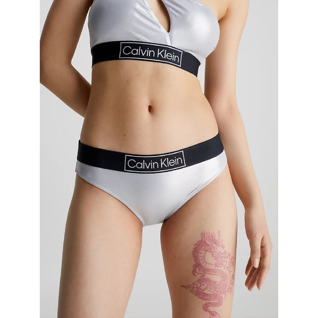 CALVIN KLEIN UW Apatinė kostiumėlio dalis moterims, Pilka, Bikini swim 4