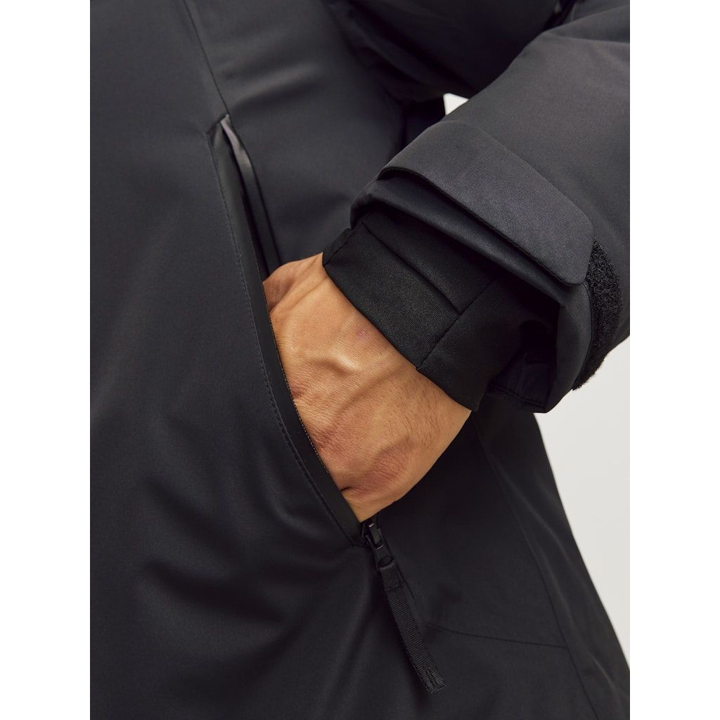 JACK & JONES Lengva striukė vyrams, Juoda, Summit padded shell jacket 6