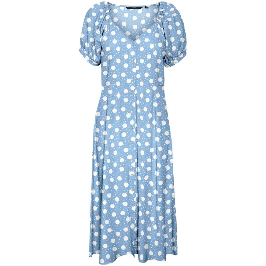 VERO MODA Midi sijonas moterims, Mėlyna, VMJESMILO S/S CALF SH