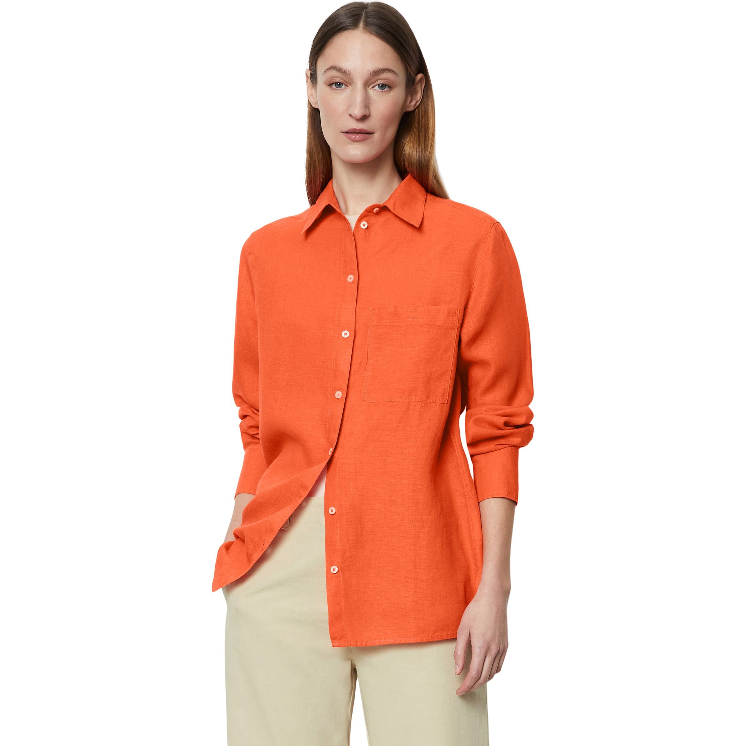 MARC O'POLO Marškiniai ilgomis rankovėmis moterims, Oranžinė 2