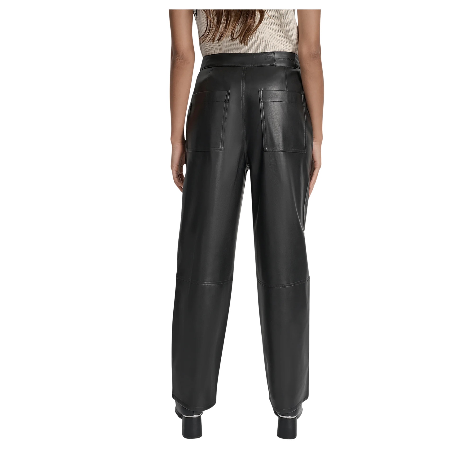 DKNY Kelnės moterims, Juoda, Faux leather high ri 2