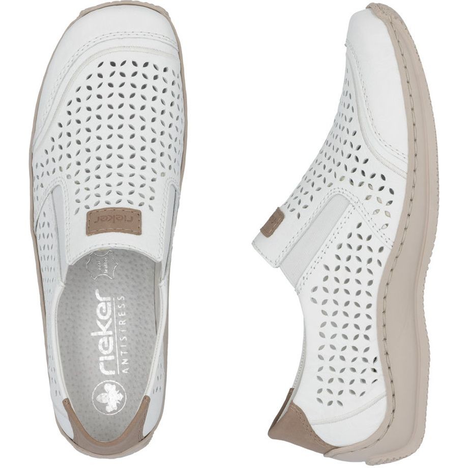 RIEKER Loaferiai moterims, Balta, Slipper 8