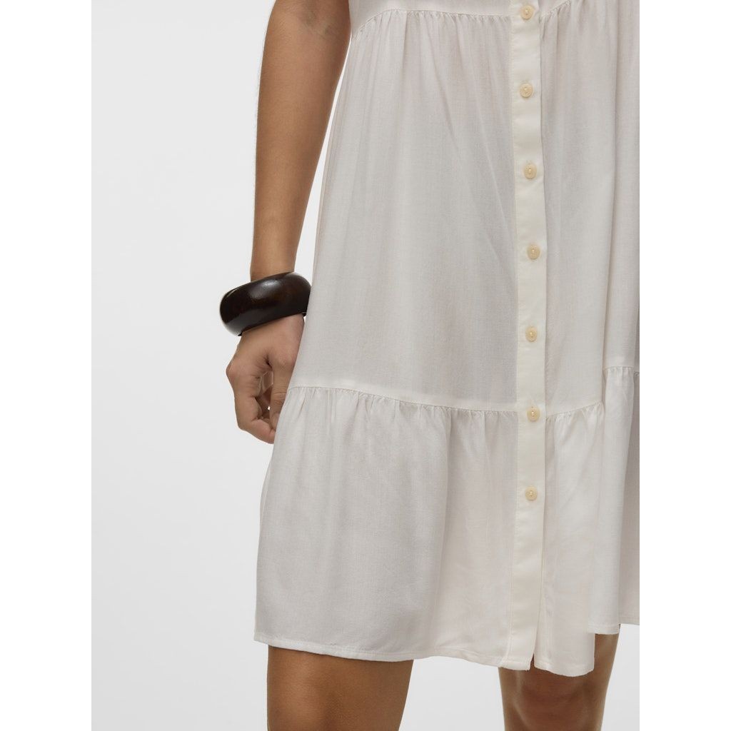 VERO MODA Mini suknelė moterims, Balta, Bumpy short singlet dress 6