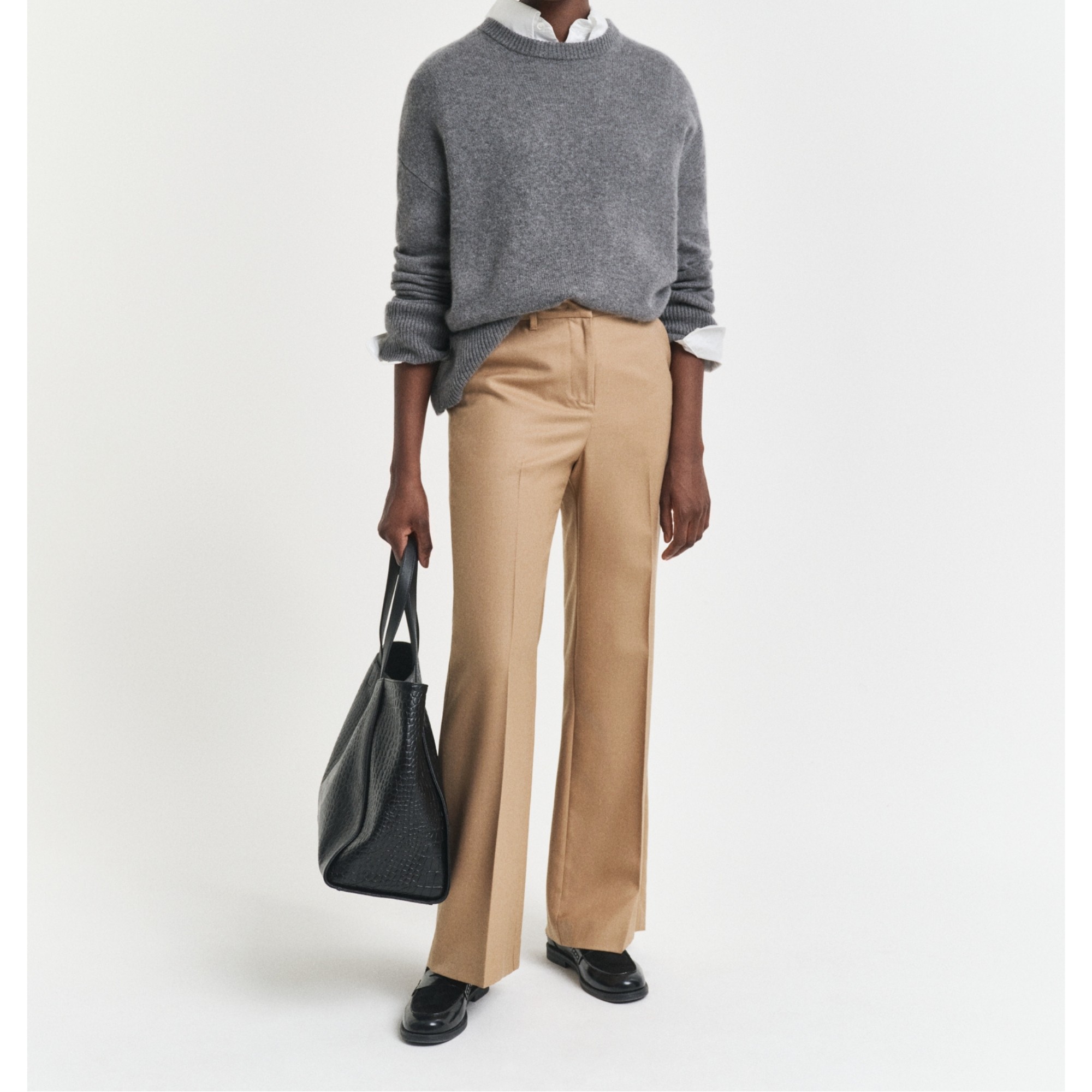 GANT Kelnės moterims, Chaki, tailored wool blend pants 2