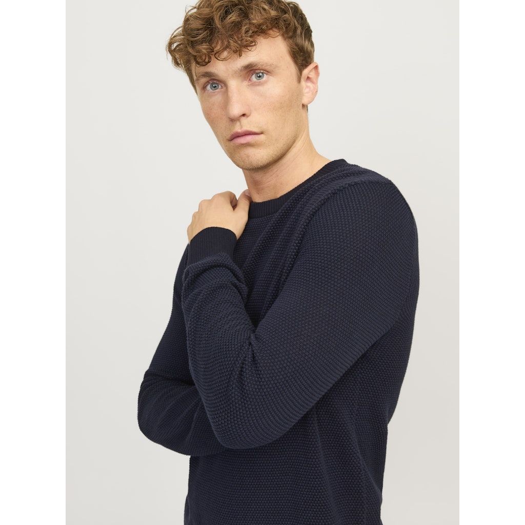 JACK & JONES Megztinis vyrams, Mėlyna, Globe knit crew neck 7