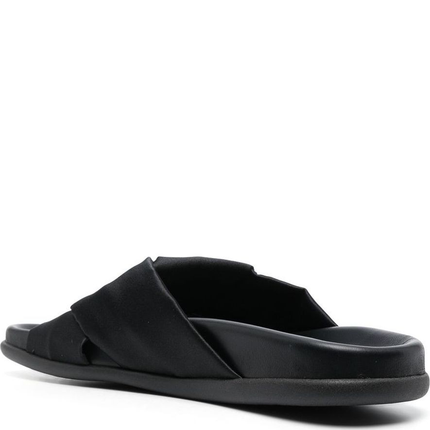 ANCIENT GREEK SANDAL Basutės moterims, Juoda, Whitney footbed satin sandals 3