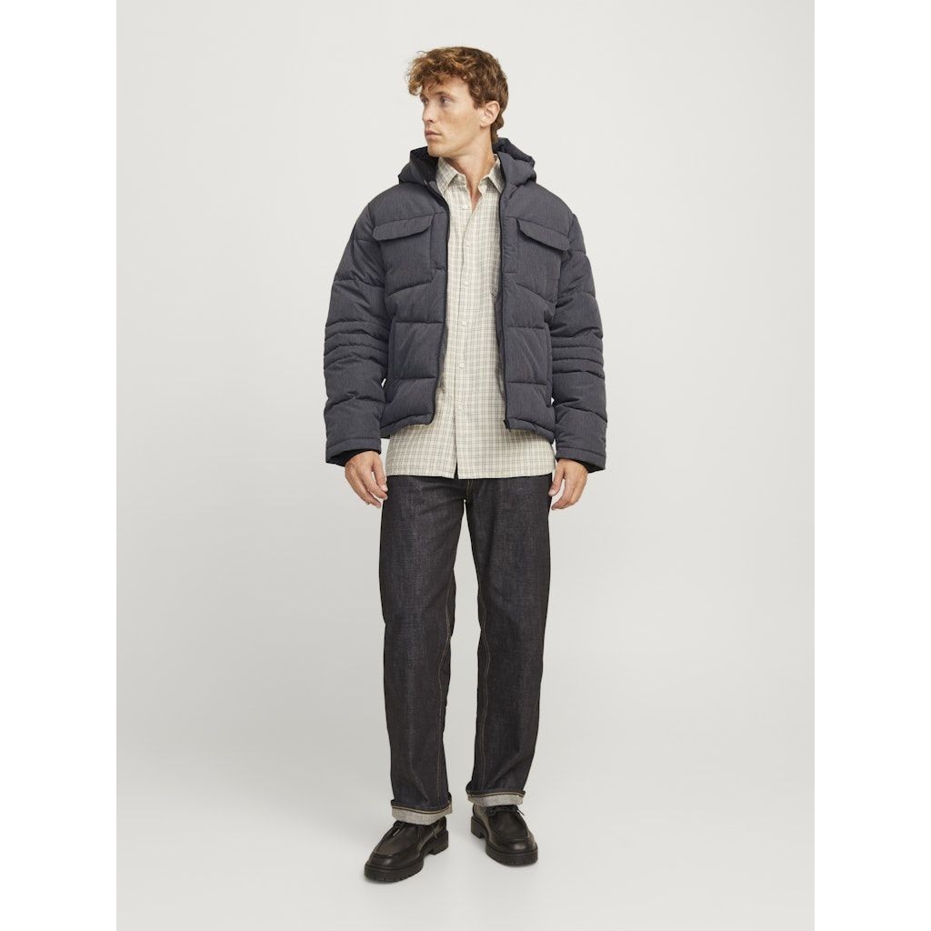 JACK & JONES Pūkinė striukė vyrams, Pilka, Build puffer jacket 7