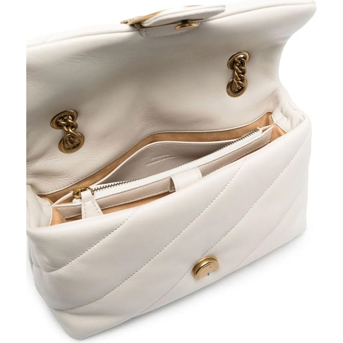 PINKO Rankinė per petį moterims, Balta, Love puff crossbody bag 4