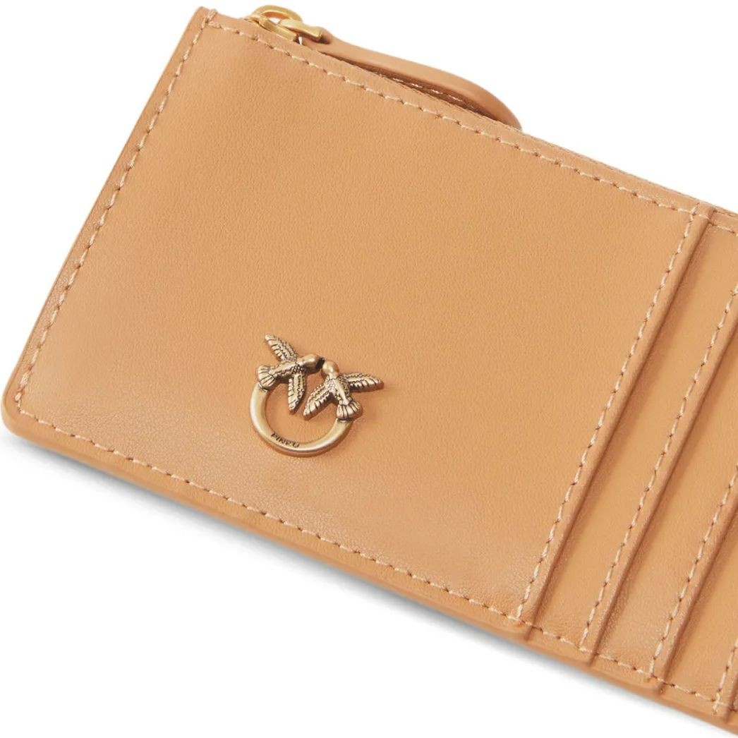 PINKO Kortelių dėklas moterims, Ruda, Quilted cardholder 4