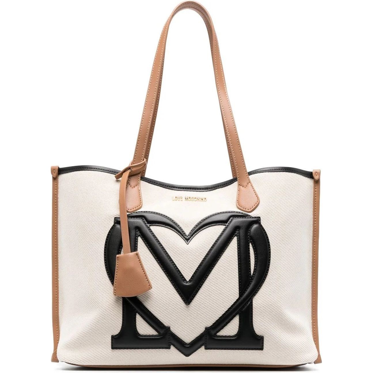 LOVE MOSCHINO Pirkinių krepšys moterims, Juoda, Canvas tote bag 1