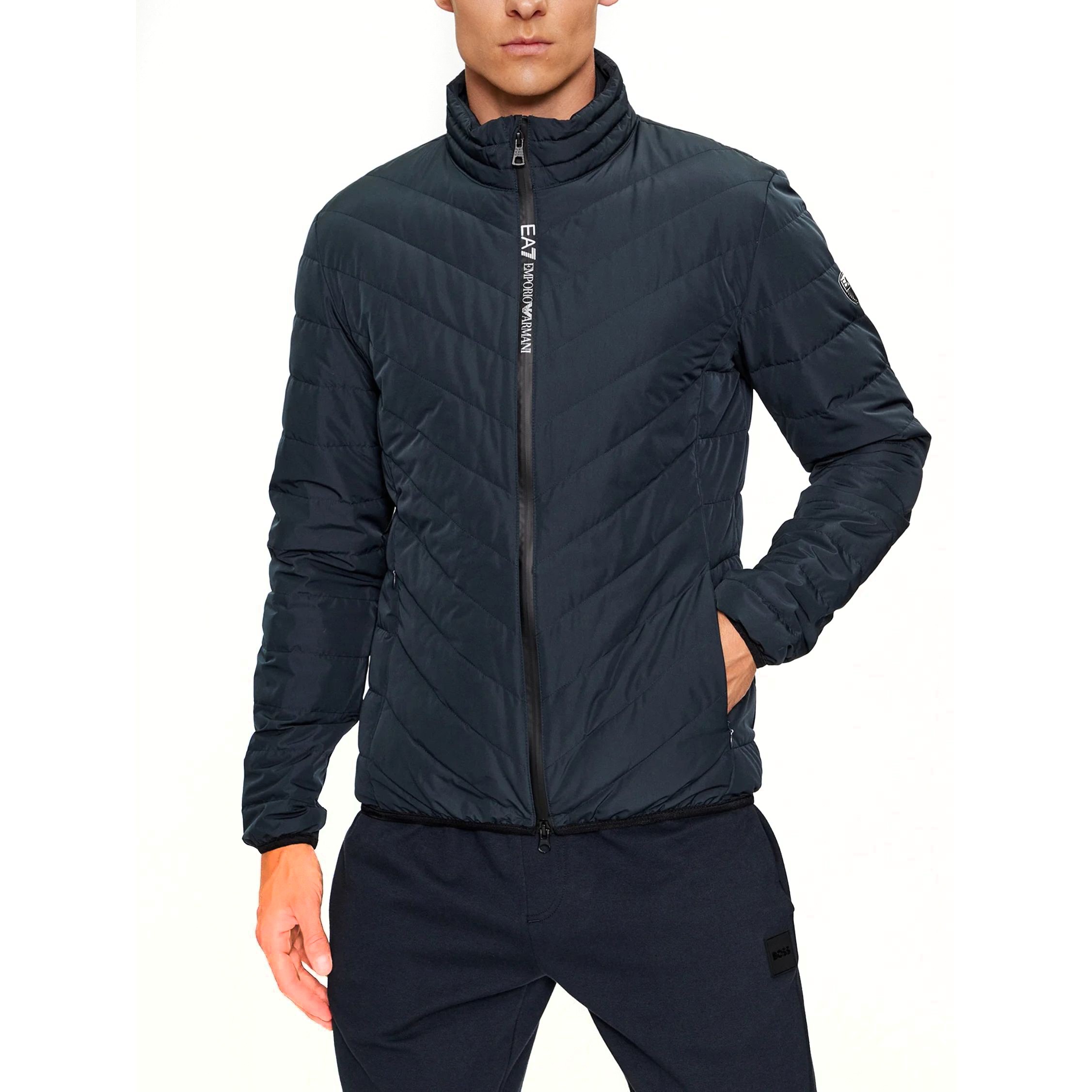 EA7 Pūkinė striukė vyrams, Mėlyna, Down jacket 1