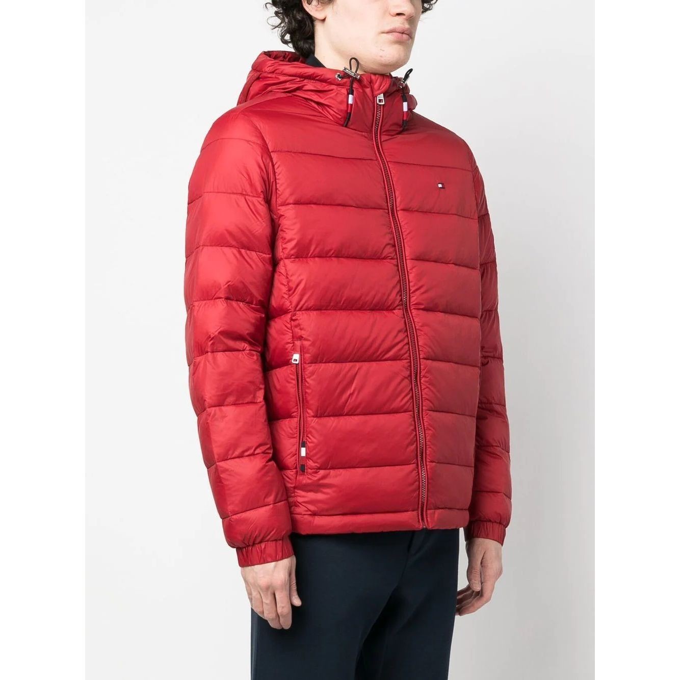 TOMMY HILFIGER Lengva striukė vyrams, Raudona, Quilted hooded jacket 3