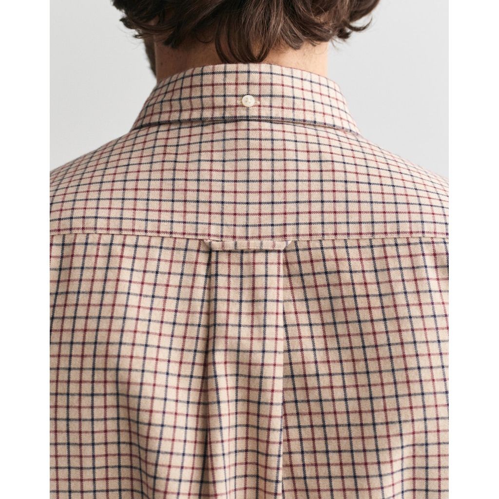 GANT Marškiniai ilgomis rankovėmis vyrams, Smėlio, Reg jaspe tattersall shirt 4