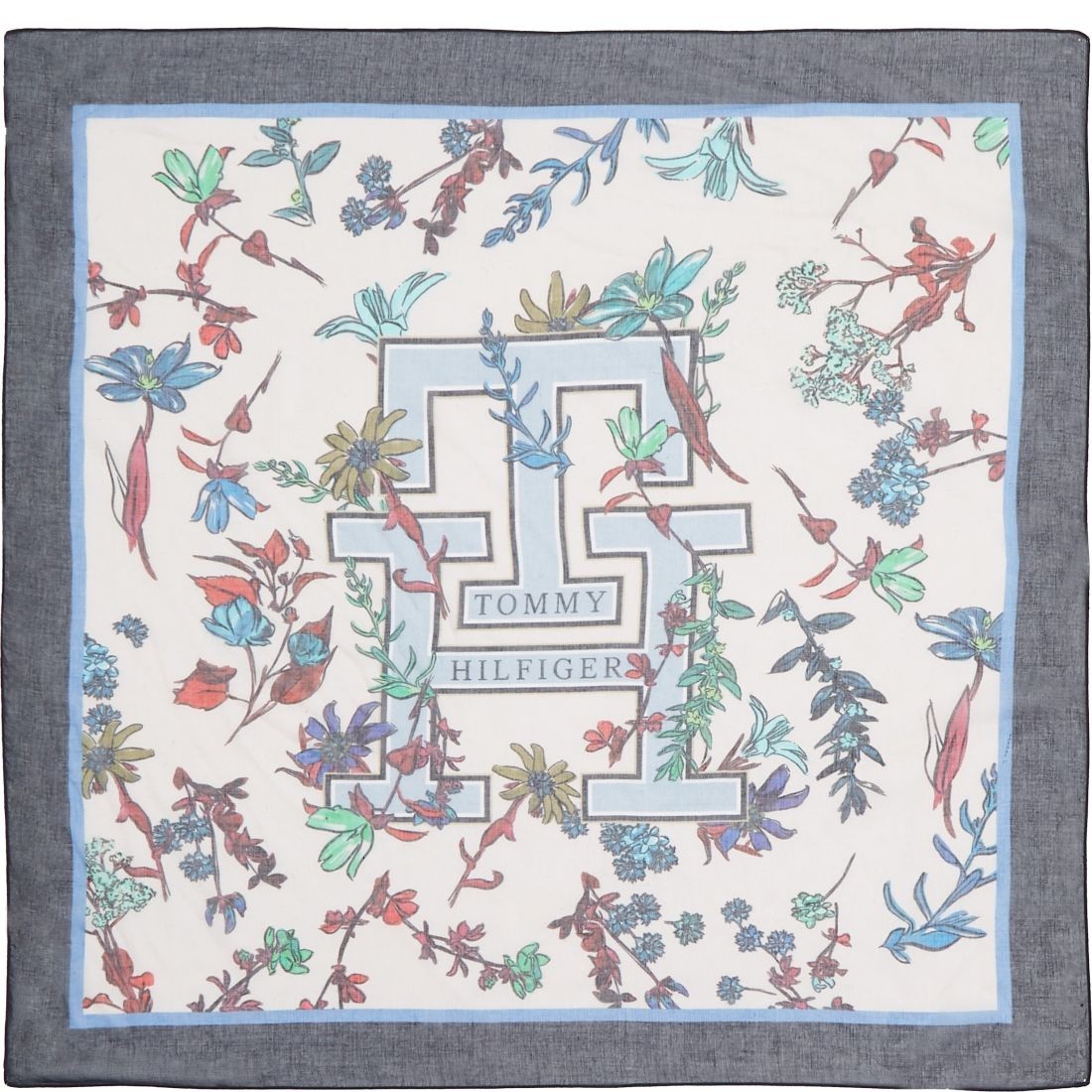 TOMMY HILFIGER Šalikas moterims, Mėlyna, Iconic prep large floral scarf 1