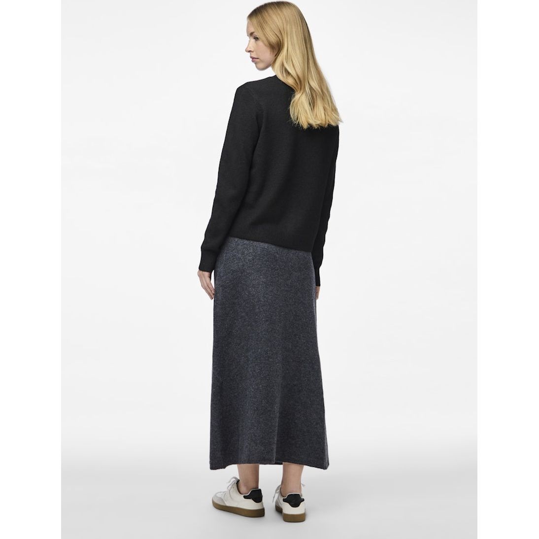 PIECES Maxi sijonas moterims, Mėlyna, Nanu long knit skirt 3