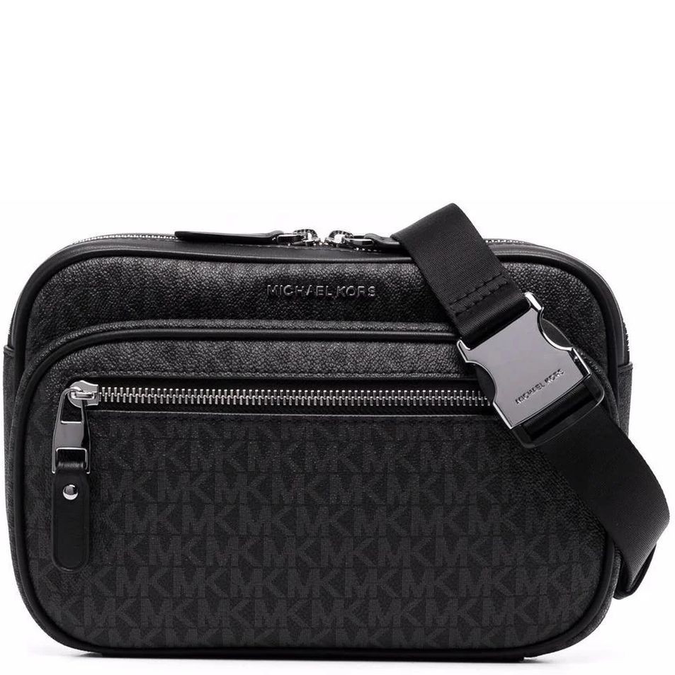 MICHAEL KORS Rankinė per petį vyrams, Juoda, Hudson small logo belt bag 1