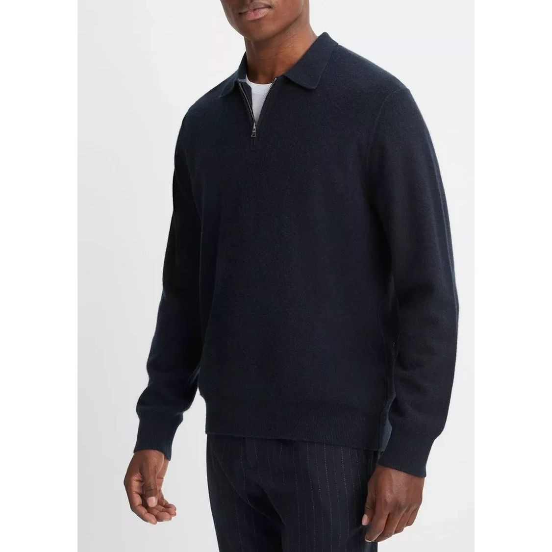 VINCE Laisvalaikio kelnės vyrams, Mėlyna, Boiled cashmere qtr zip 3