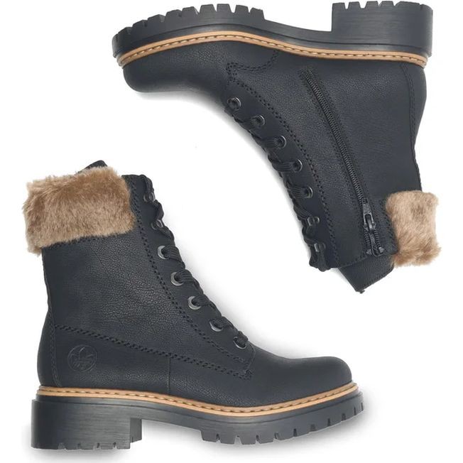 RIEKER Aulinukai moterims, Juoda, BOOTIES 4
