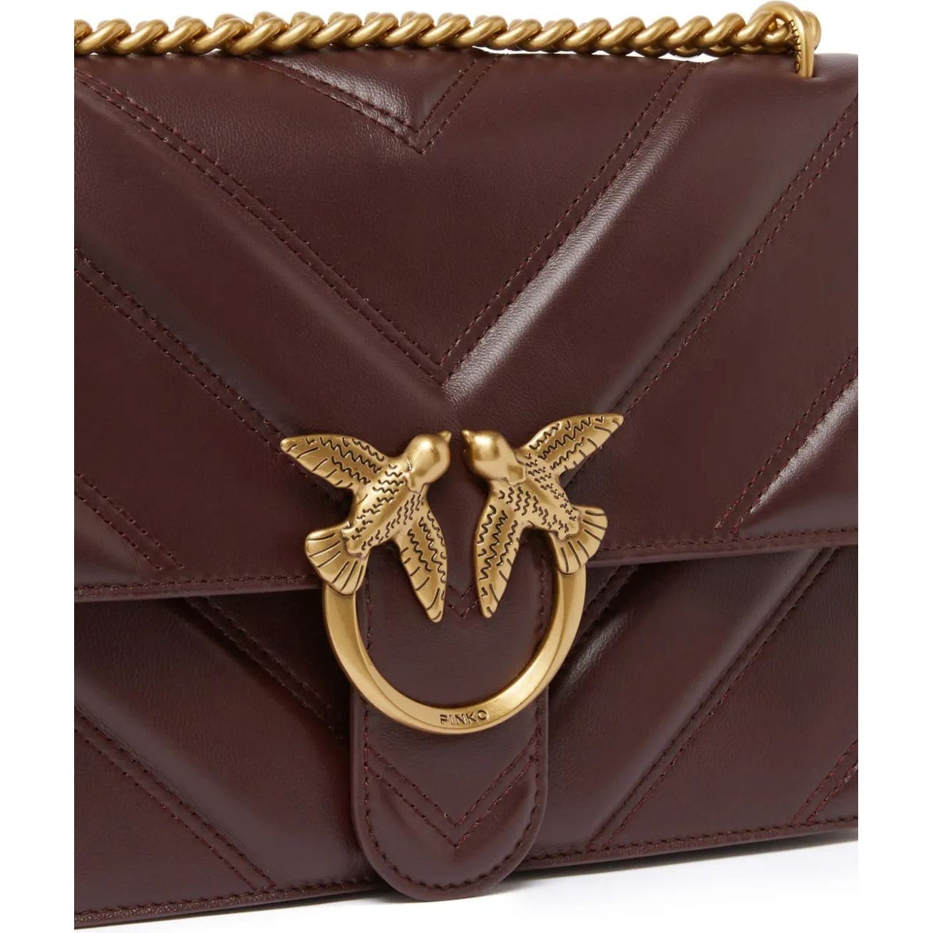 PINKO Rankinė per petį moterims, Ruda, Love one shoulder bag 3