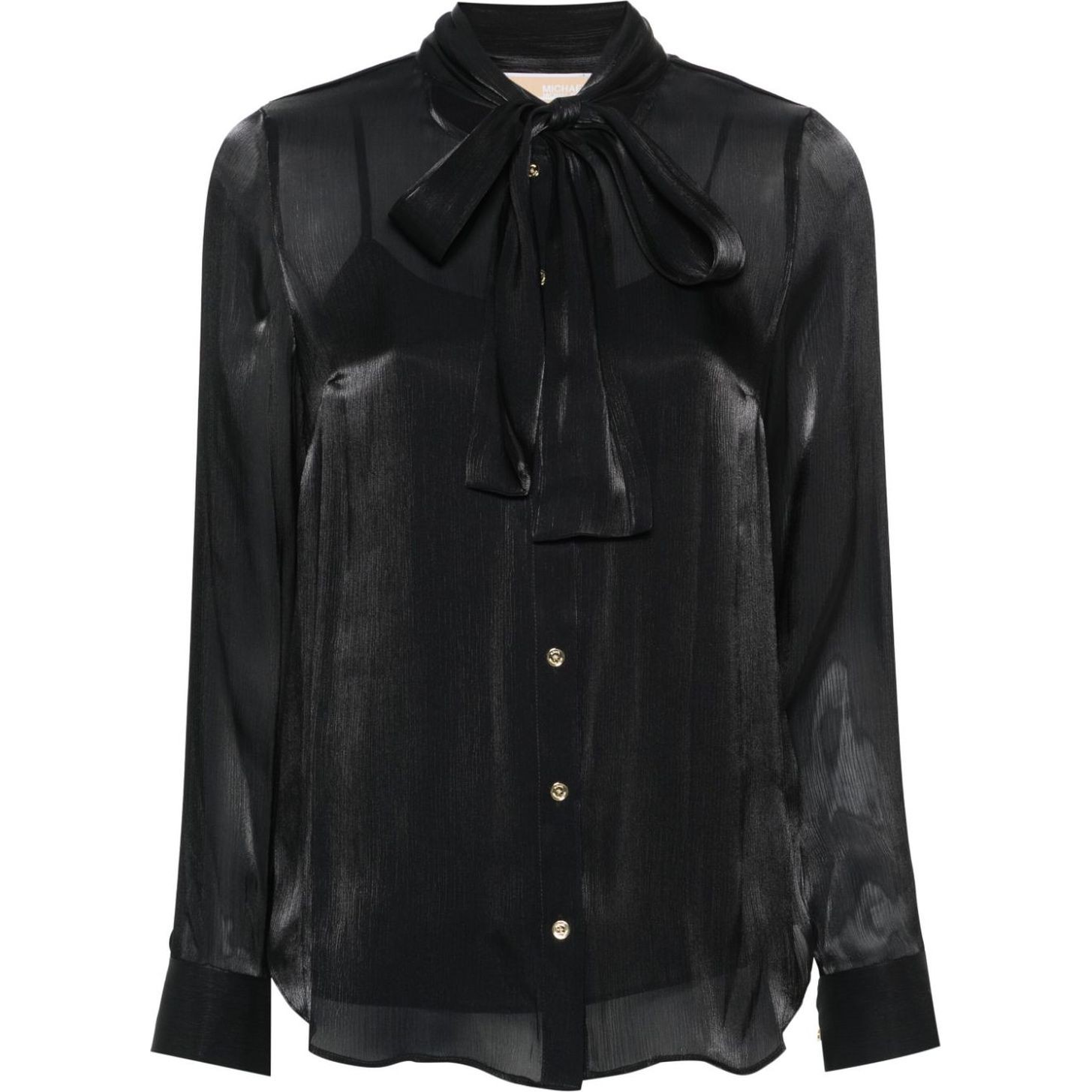 MICHAEL KORS Palaidinės moterims, Juoda, Iridescent bow blouse