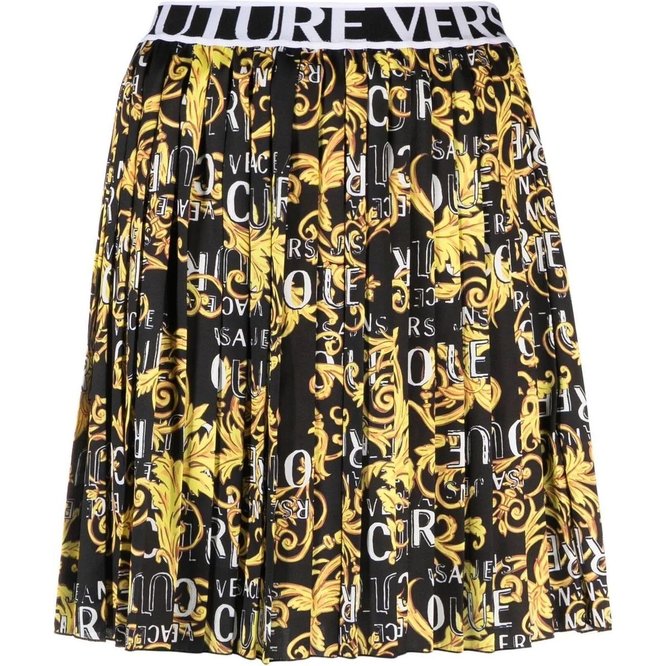 VERSACE JEANS CUTURE Mini sijonas moterims, Juoda, Twill skirt 1