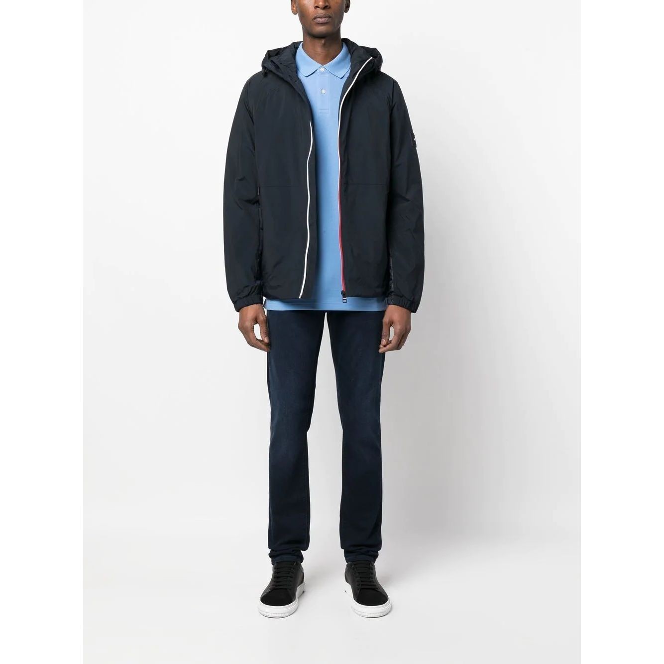 TOMMY HILFIGER Lengva striukė vyrams, Mėlyna, Mix media hooded jacket 2