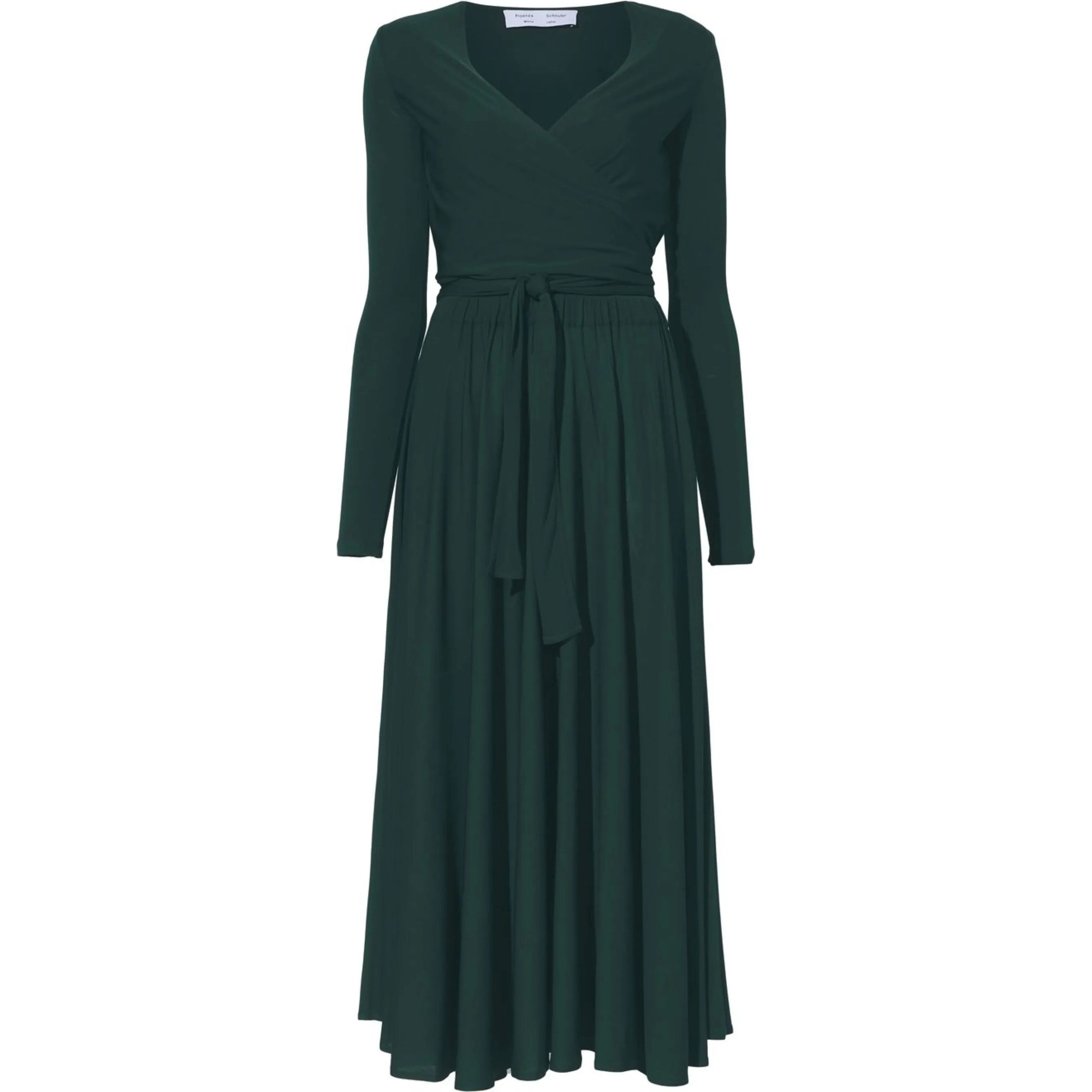 PROENZA SCHOULER Maxi suknelė moterims, Žalia, Matte crepe wrap dress