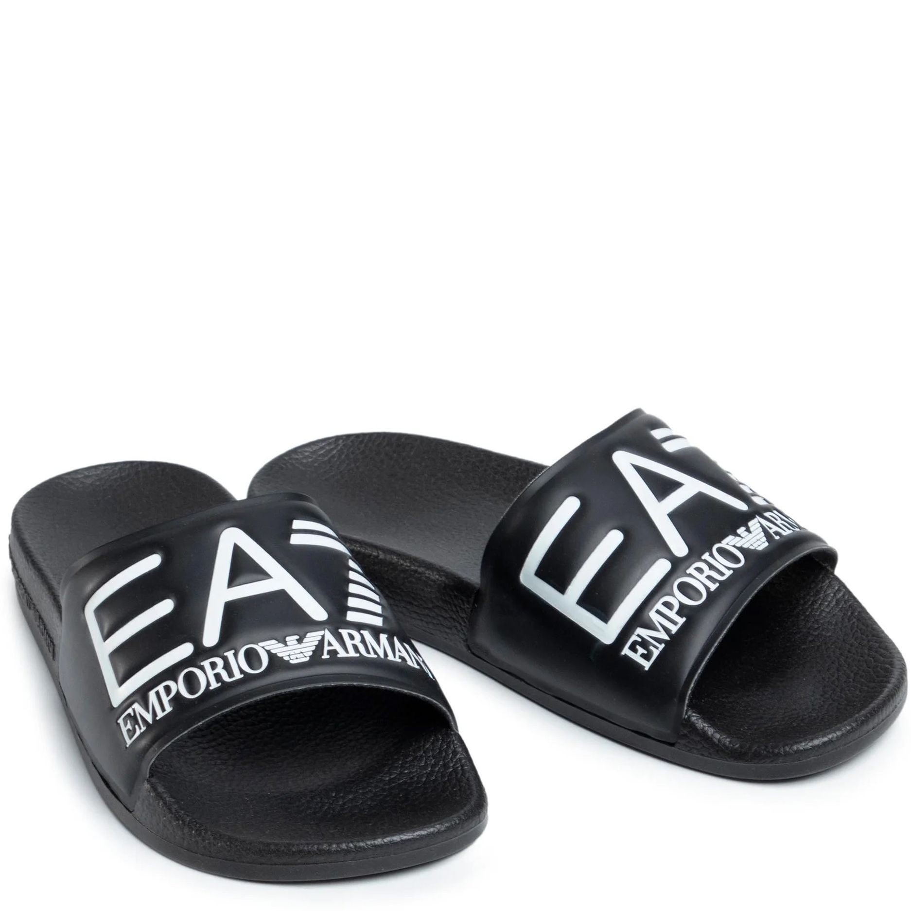 EA7 Šlepetės vyrams, Juoda, Black logo slides 3