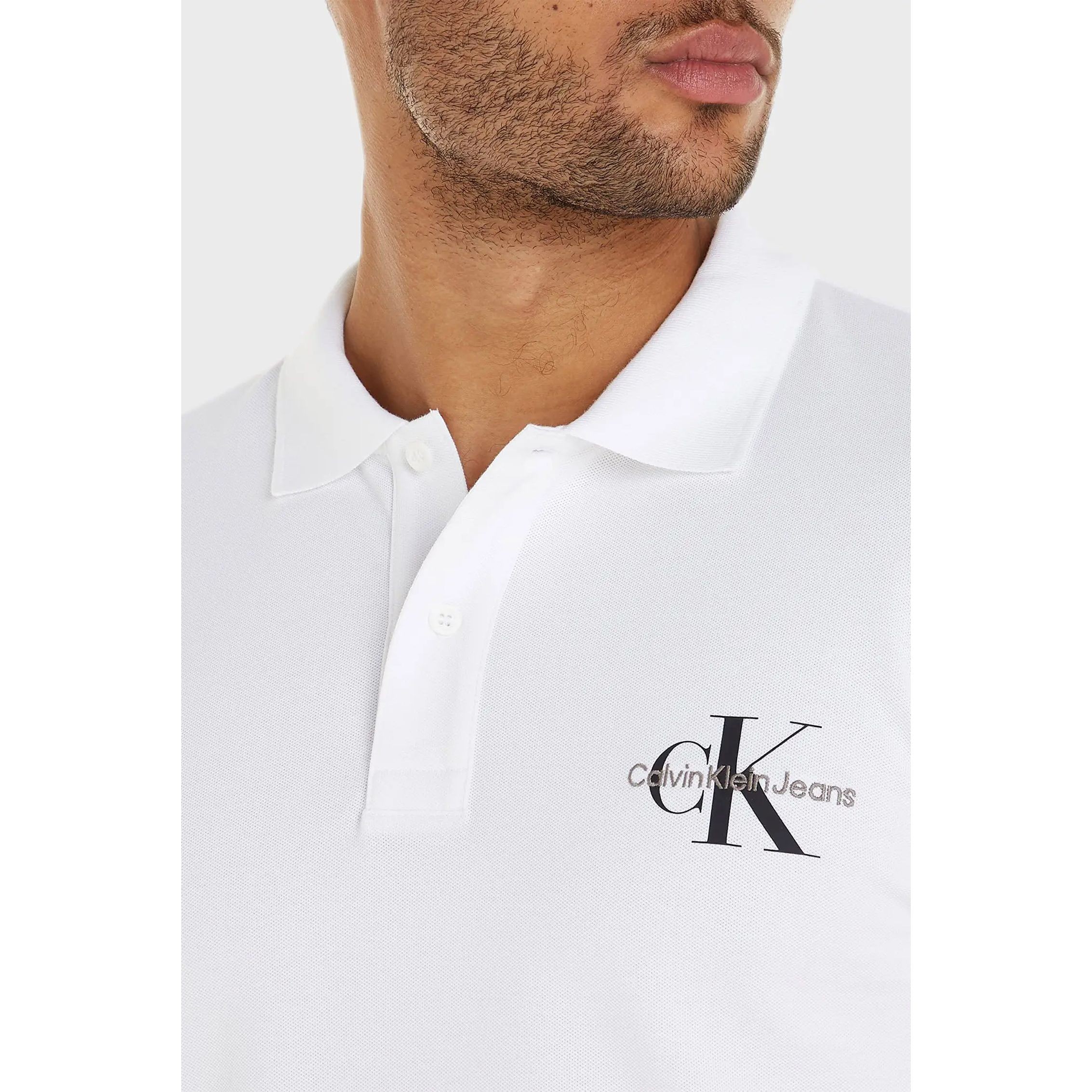 CALVIN KLEIN JEANS Polo marškiniai trumpos rank. vyrams, Balta, S/s polo 4