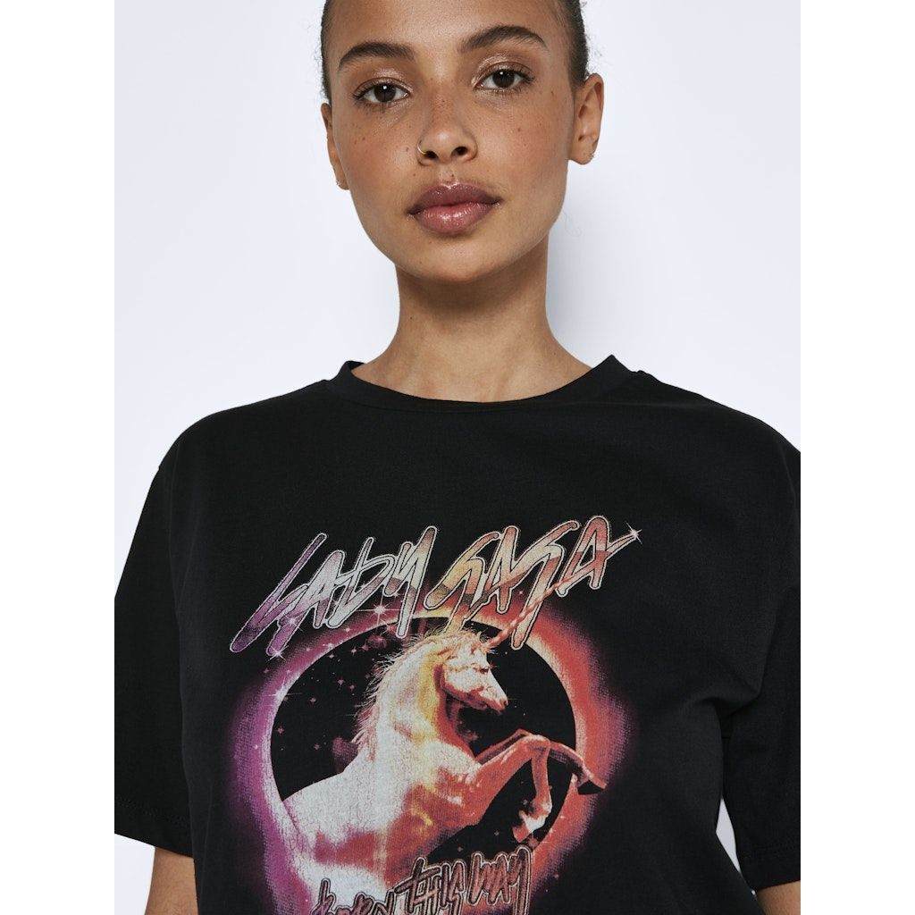 NOISY MAY Marškinėliai moterims, Juoda, NMSTEFFI S/S LADY GAG 5