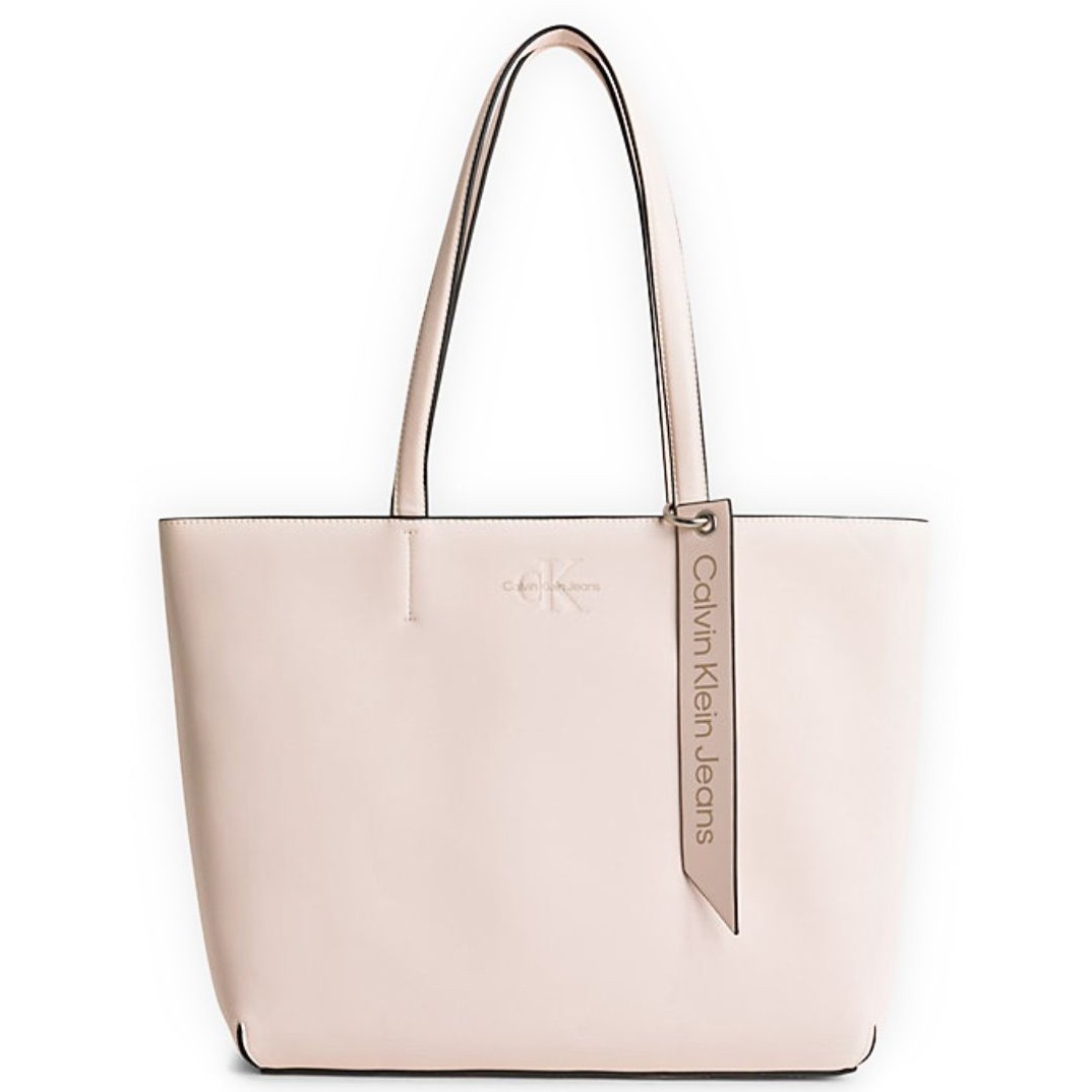 CALVIN KLEIN JEANS Pirkinių krepšys moterims, Rožinė, Sculpted shopper tag tote bag 1