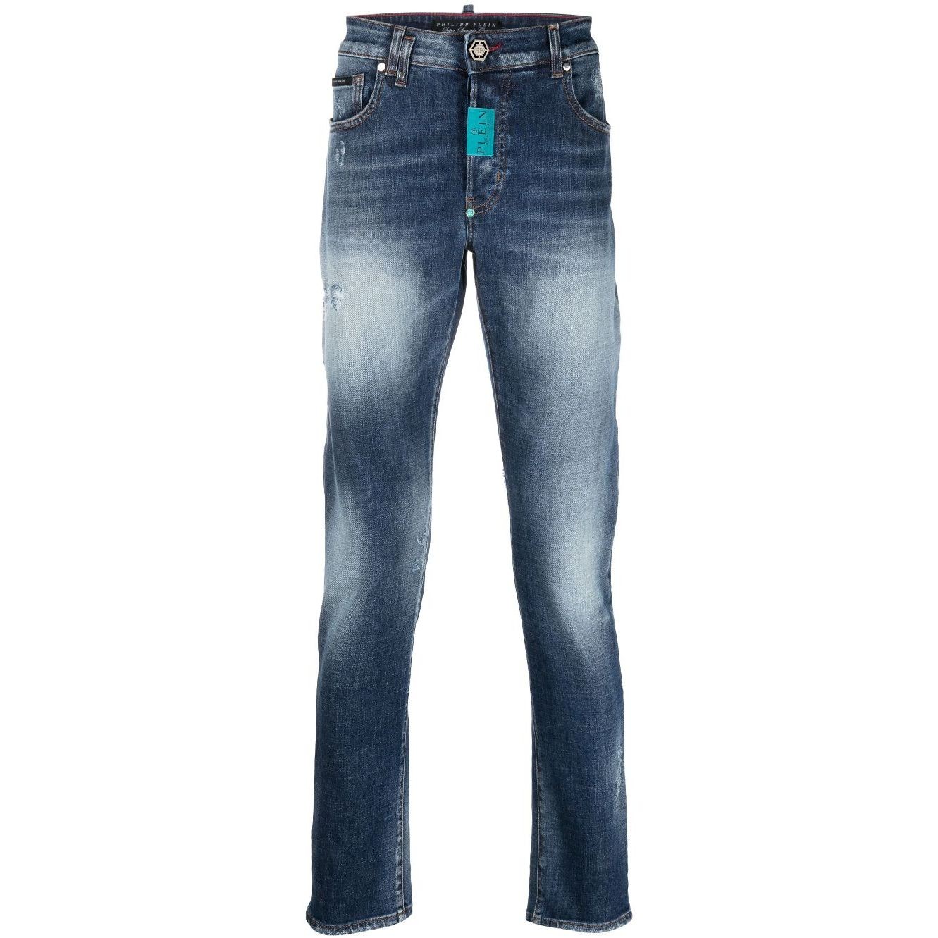 PHILIPP PLEIN Tiesūs džinsai -vyrams, Mėlyna, Denim Trousers Super Straight 1