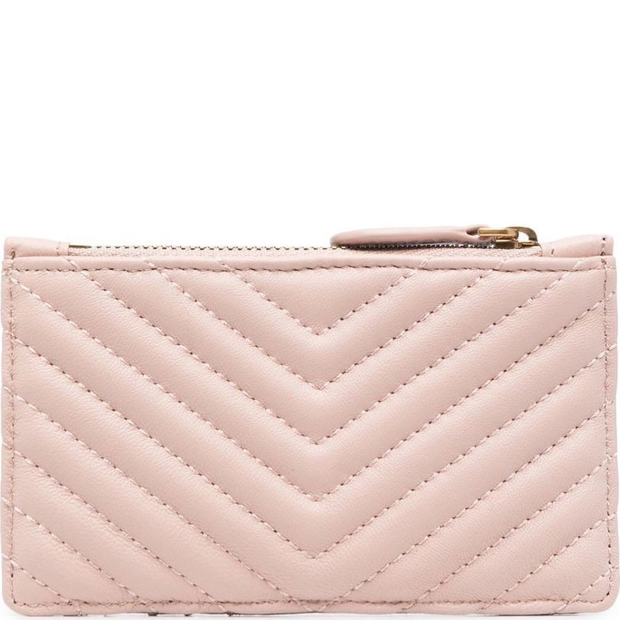 PINKO Piniginė moterims, Rožinė, Love-birds quilted wallet 2