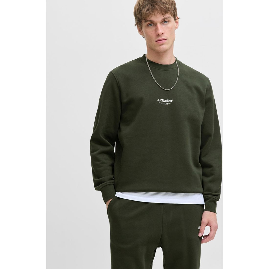 JACK & JONES Megztinis vyrams, Chaki, Soho sweat crew neck